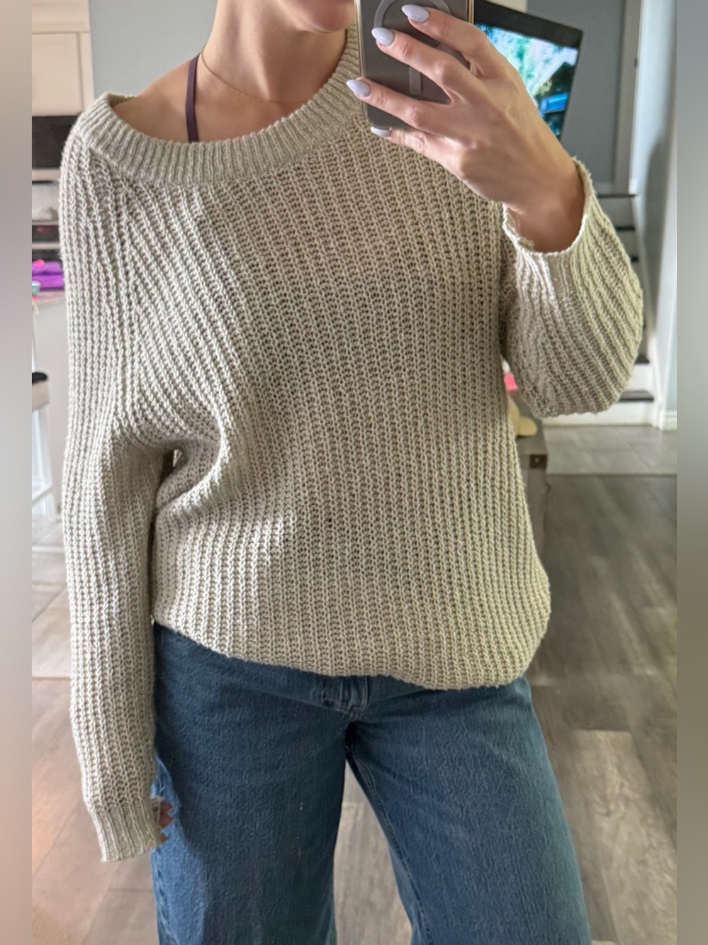 Gentle Fawn Neutral Knit Oversized Sweater - Women